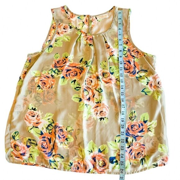 🍋 Bobbie Brooks • Semi-Sheer Sleeveless Floral Top - Picture 8 of 8